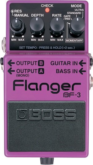 BOSS BF-3 педаль гитарная Flanger. Регуляторы Manual Depth, Rate и Mode от музыкального магазина МОРОЗ МЬЮЗИК