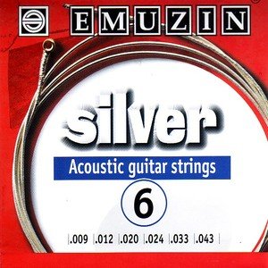 Эмузин 6А202 Silver Комплект струн для акустической гитары, посеребренные, 9-43 Emuzin 6A202 от музыкального магазина МОРОЗ МЬЮЗИК