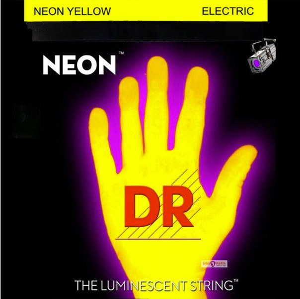 DR STRING NYE-9 NEON HiDef Yellow струны электрических гитар, светящиеся в УФ, цвет Yellow 9-42 от музыкального магазина МОРОЗ МЬЮЗИК