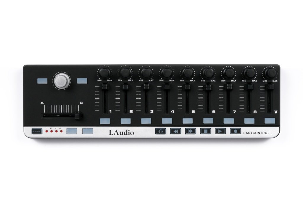 LAudio EasyControl MIDI-контроллер, 9 ручек управления, 9 фейдеров, 11+6 назначаемых кнопок с подсветкой, 4 банка памяти настроек, USB 2.0, Win10, OSX от музыкального магазина МОРОЗ МЬЮЗИК