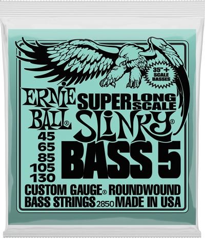 Ernie Ball 2850 струны для 5-ти стр.бас гитары (45-65-85-105-130) никелированная стальная оплётка, шестигранный стальной керн, (35"+) Super Long Scale от музыкального магазина МОРОЗ МЬЮЗИК