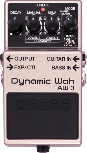 BOSS AW-3 педаль гитарная Dynamic wah.Регуляторы Decay, Manual, Sens и Mode. Индикатор Check. Адапте от музыкального магазина МОРОЗ МЬЮЗИК
