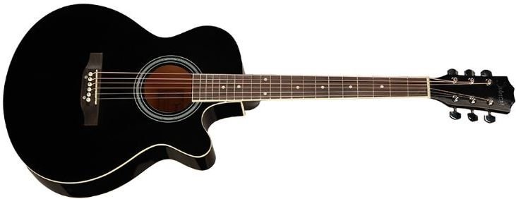 Shinobi HB401A/BK гитара акустическая гранд аудиториум с вырезом 40", в/дека, з/дека обечайка липа, накладка грифа палисандр, чёрный от музыкального магазина МОРОЗ МЬЮЗИК