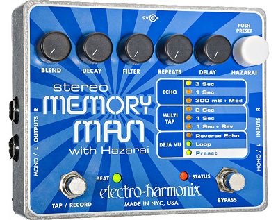 Electro-Harmonix Stereo Memory Man w/ Hazrai  гитарная педаль Delay/Reverse/Loop от музыкального магазина МОРОЗ МЬЮЗИК