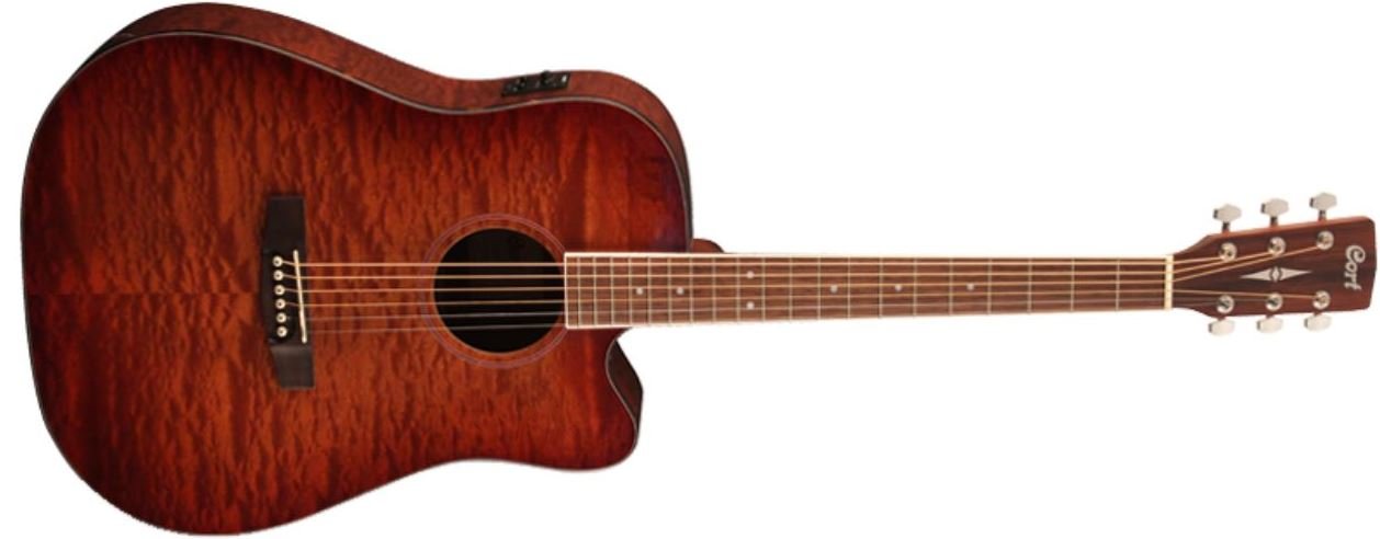 CORT AD890MBCF-NAT Standard Series электро-акустическая гитара, с вырезом, Fishman Isys Т, верхняя - задняя дека и обечайка красное дерево, цвет натур от музыкального магазина МОРОЗ МЬЮЗИК