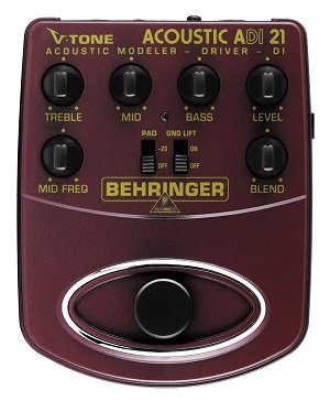 Behringer ADI21 педаль моделирования акустич. усилит, предусилитель для прямой записи, DIбокс от музыкального магазина МОРОЗ МЬЮЗИК