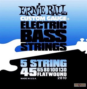 Ernie Ball 2810 струны для 5-струнной бас гитары (45-65-80-100-130), плоская навивка от музыкального магазина МОРОЗ МЬЮЗИК