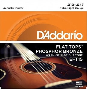 D'Addario EFT15 FLAT TOPS струны для акустической гитары фосфорная бронза, полу-плоская оплетка, Extra Light 10-47 от музыкального магазина МОРОЗ МЬЮЗИК