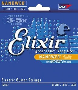 Elixir 12052 NANOWEB струны для электрогитары Light 10-46	 от музыкального магазина МОРОЗ МЬЮЗИК