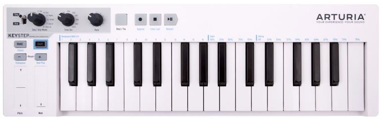 Arturia KeyStep 32 клавишная динамическая MIDI мини-клавиатура с velocity&aftertouch, арпеджиатор, 8 голосный шаговый секвенсор, управление скоростью от музыкального магазина МОРОЗ МЬЮЗИК