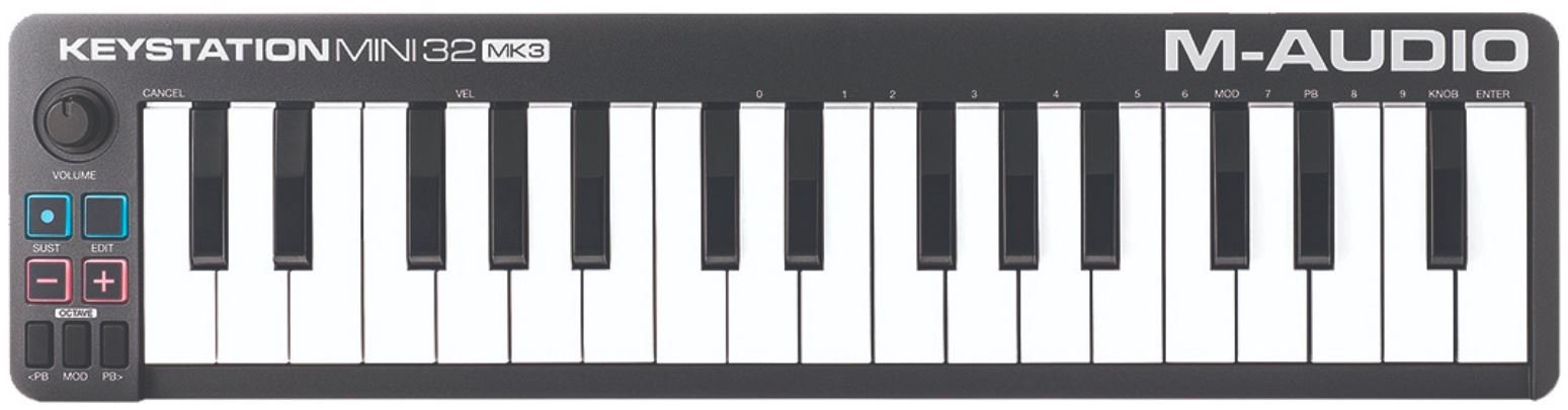 M-Audio Keystation Mini 32 MK3 MIDI клавиатура USB (32 мини-клавиши чувствительных к скорости нажатия), три назначаемых кнопки, 1 контроллер от музыкального магазина МОРОЗ МЬЮЗИК