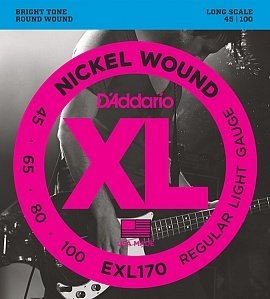 D'Addario EXL170 XL NICKEL WOUND Струны для бас-гитары Long Regular Light 45-100 от музыкального магазина МОРОЗ МЬЮЗИК