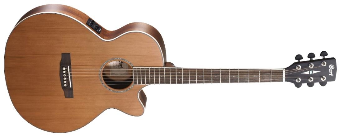 CORT SFX-CED-NS SFX Series электро-акустическая гитара 20 ладов с вырезом, тонкий корпус, верхняя дэка массив красного кедра, цвет натуральный матовый от музыкального магазина МОРОЗ МЬЮЗИК