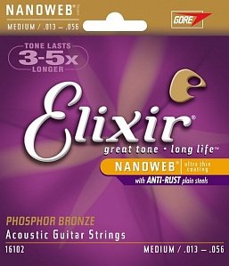 Elixir 11025 POLYWEB струны для акустической гитары бронза Custom Light 11-52 от музыкального магазина МОРОЗ МЬЮЗИК