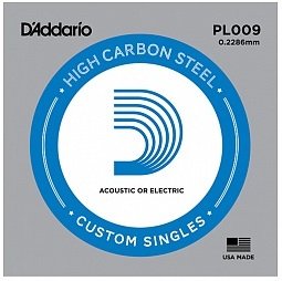 D'Addario PL009 PLAIN STEEL отдельная стальная струна без обмотки 09 от музыкального магазина МОРОЗ МЬЮЗИК
