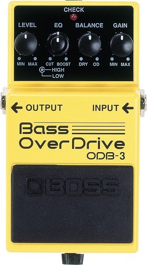 BOSS ODB-3 педаль гитарная Bass Overdrive. Регуляторы: Level, EQ, Balance, Gain. от музыкального магазина МОРОЗ МЬЮЗИК