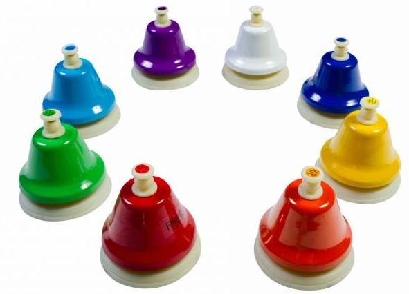 FLIGHT FBELL-8B набор кнопочных колокольчиков на подставках, 8 цветных нот от ДО до ДО от музыкального магазина МОРОЗ МЬЮЗИК