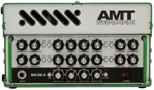 AMT Electronics SH-50-4 StoneHead-50-4 гитарный усилитель голова 50-ти ваттный, 4-х канальный, полупроводниковый от музыкального магазина МОРОЗ МЬЮЗИК