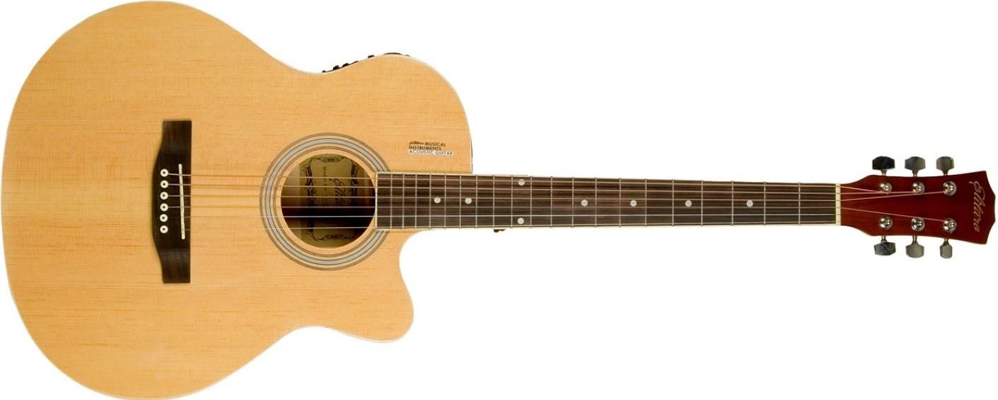 Elitaro E4050EQ N электроакустическая гитара с вырезом, размер 40", глянцевое покрытие, материал липа, цвет натуральный от музыкального магазина МОРОЗ МЬЮЗИК