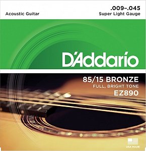 D'Addario EZ890 AMERICAN BRONZE 85/15 струны для акустической гитары Super Light 9-45 от музыкального магазина МОРОЗ МЬЮЗИК