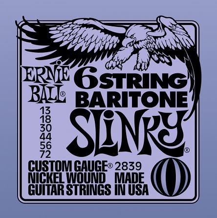 Ernie Ball 2839 струны для баритон-гитары Nickel Wound Bass Baritone Short Scale Slinky 6 (29 5/8”) (72-56-44-30-18p-13p) от музыкального магазина МОРОЗ МЬЮЗИК