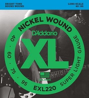 D'Addario EXL220 струны для 4-х струнной бас гитары серии XL 40-95, 36" (Long Scale) от музыкального магазина МОРОЗ МЬЮЗИК