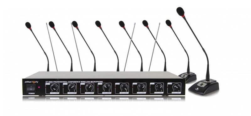 Arthur Forty AF-8800 Мобильная радиосистема для конференций с 8 конденсаторными микрофонами на "гусиной шее" от музыкального магазина МОРОЗ МЬЮЗИК