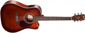 CORT MR500E-BR-WBAG MR Series Электро-акустическая гитара, с вырезом, коричневая, чехол от музыкального магазина МОРОЗ МЬЮЗИК