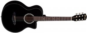 PRADO HS-3810 BK акустическая гитара шестиструнная 38" с вырезом, чехол в комплекте от музыкального магазина МОРОЗ МЬЮЗИК
