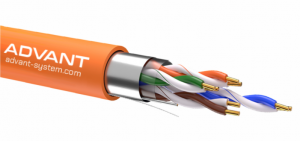 КОММУТАЦИЯ, РАЗЪЕМЫ, ПЕРЕХОДНИКИ ADVANT ADV5e-F24LO (305m) Кабель "Витая пара", CAT 5e, F/UTP, 4 пары (24 AWG), FR-LSZH, одножильный, диаметр 5.0 мм, оранжевый