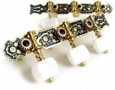 Alice AO-020HV1P Комплект колковой механики на планке, черный/золотой от музыкального магазина МОРОЗ МЬЮЗИК