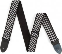 Dunlop D3831BK Classic Black/ White Check гитарный ремень от музыкального магазина МОРОЗ МЬЮЗИК