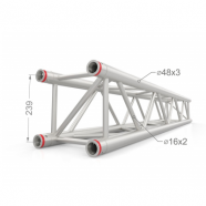 АЛЮМИНИЕВЫЕ И СТАЛЬНЫЕ КОНСТРУКЦИИ ROSSTAGE RS-TC-Q30L250B Ферма прямая коннекторная, квадратное сечение 287х287, длина 2.5м. Основная труба 48х3мм, раскосы 16х2мм. Цвет черный матовый