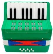Future Star FF-17K-GR аккордеон детский, цвет ЗЕЛЁНЫЙ, правая рука хроматический звукоряд, уменьшенная рояльная клавиатура 17 клавиш, левая рука 8 нот от музыкального магазина МОРОЗ МЬЮЗИК