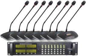VOLTA USC-101T беспроводная дискуссионная радиосистема, комплект из 8 настольных микрофонов и многоканального приёмника UHF (470-638 МГц) от музыкального магазина МОРОЗ МЬЮЗИК