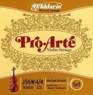 D'Addario J56W-4/4M Pro-Arte Комплект струн для скрипки размером 4/4, обмотка струны Е, среднее натяжение от музыкального магазина МОРОЗ МЬЮЗИК