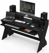 GLORIOUS Sound Desk Pro Black Профессиональный студийный рабочий стол, 2*3U встроенные рэковые стойки, выдвижная полка под контроллер 88 клавиш от музыкального магазина МОРОЗ МЬЮЗИК