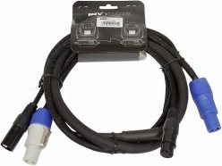 КОММУТАЦИЯ, РАЗЪЕМЫ, ПЕРЕХОДНИКИ Invotone ADPC1002 - кабель смежный 3х1.5мм & 2х0.22мм; PowerCon in/out - XLR DMX in/out; 2 м