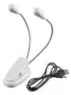 DEKKO FL-9027 WH подсветка для пюпитра «прищепка», два Led фонаря, гибкие основания (20см), раздельное включение, направленный свет от музыкального магазина МОРОЗ МЬЮЗИК