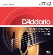 D'Addario EJ12 BRONZE 80/20 cтруны для акустической гитары бронза Medium 13-56 от музыкального магазина МОРОЗ МЬЮЗИК