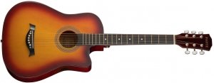 Fante FT-D38-3TS акустическая гитара 38" с вырезом, 18 ладов, верхняя дэка липа, гриф катальпа, цвет санберст от музыкального магазина МОРОЗ МЬЮЗИК
