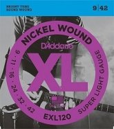 D'Addario EXL120 XL NICKEL WOUND струны для электрогитары, Super Light, 9-42 от музыкального магазина МОРОЗ МЬЮЗИК
