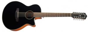 IBANEZ AEG5012-BKH электроакустическая гитара, с вырезом, 12 струн, цвет - чёрный от музыкального магазина МОРОЗ МЬЮЗИК