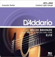 D'Addario EJ13 BRONZE 80/20 комплект струн для акустической гитары бронза Extra Light 11-52 от музыкального магазина МОРОЗ МЬЮЗИК