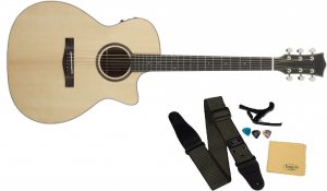 SQOE SQ-41B акустическая гитара Дредноут комплект: чехол, ремень, каподастр, медиаторы, салфетка, анкерный ключ от музыкального магазина МОРОЗ МЬЮЗИК