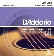 D'Addario EJ26 PHOSPHOR BRONZE комплект струн для акустической гитары фосфорная бронза Custom Light 11-52 от музыкального магазина МОРОЗ МЬЮЗИК