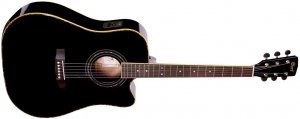CORT AD880CE-BK Standard Series Электро-акустическая гитара, с вырезом, черная от музыкального магазина МОРОЗ МЬЮЗИК