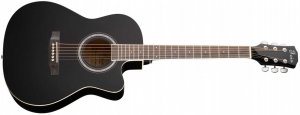 Foix FFG-3039-BK акустическая гитарам вырезом, 39", анкер, дерево липа, цвет чёрный от музыкального магазина МОРОЗ МЬЮЗИК