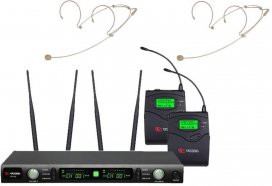VOLTA US-102H (572-611MHz) микрофонная многоканальная радиосистема с двумя головными микрофонами (+две петлички), дальность 90 метров от музыкального магазина МОРОЗ МЬЮЗИК