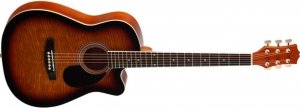 Homage LF-3800CT-SB фольковая 6-струнная гитара 38" с вырезом, верхняя дека ламинат, задняя дека и обечайки ламинат, окантовка пластик от музыкального магазина МОРОЗ МЬЮЗИК